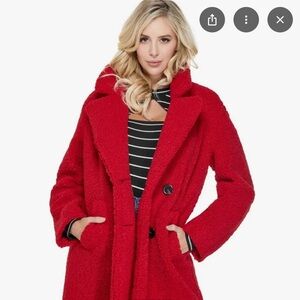 Guess Red Teddy Jacket for Women